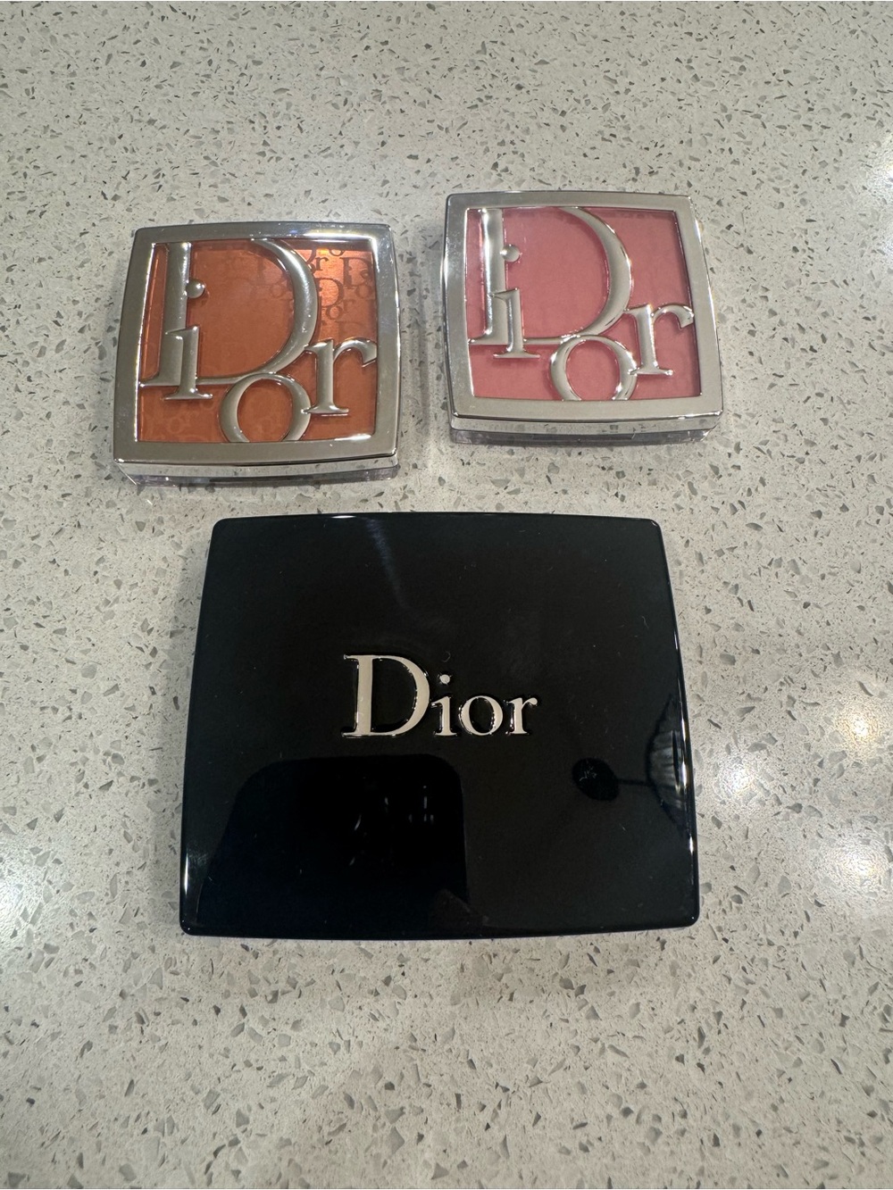 Unboxed 3 Dior Blush Compacts in Coral Orange & Soft Pink
